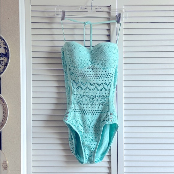 Robin Piccone Retro Pin Up Swimsuit  Blue - Picture 2 of 13